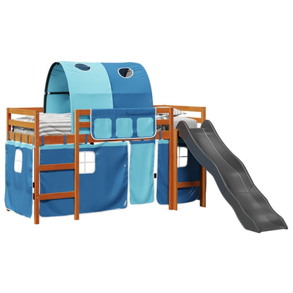 Kids' Loft Bed with Tunnel Blue 80x200 cm Solid Wood Pine