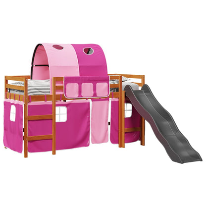 Kids' Loft Bed with Tunnel Pink 80x200 cm Solid Wood Pine