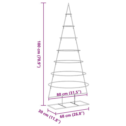 Metal Christmas Tree for Decoration Black 180 cm