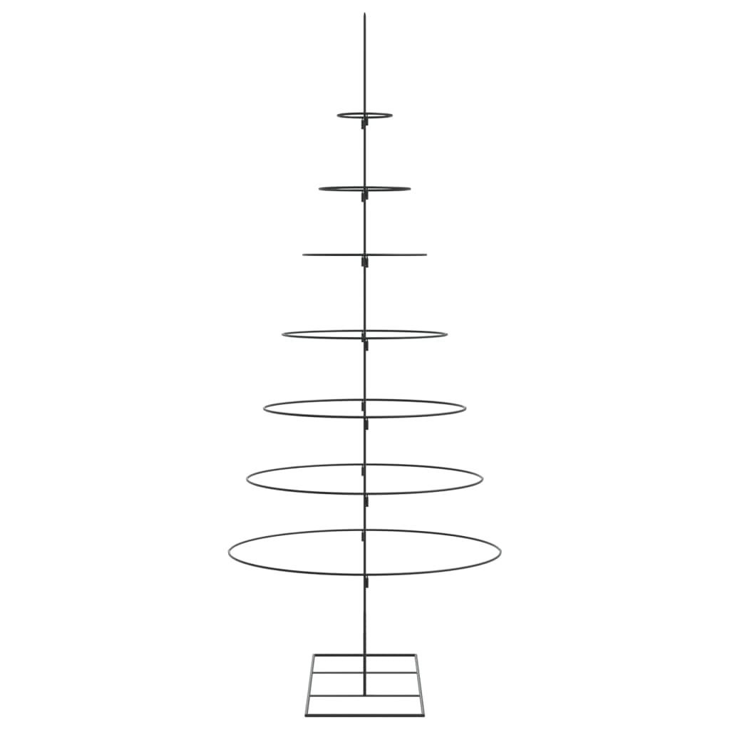 Metal Christmas Tree for Decoration Black 210 cm