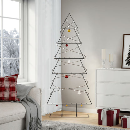 Metal Christmas Tree for Decoration Black 180 cm