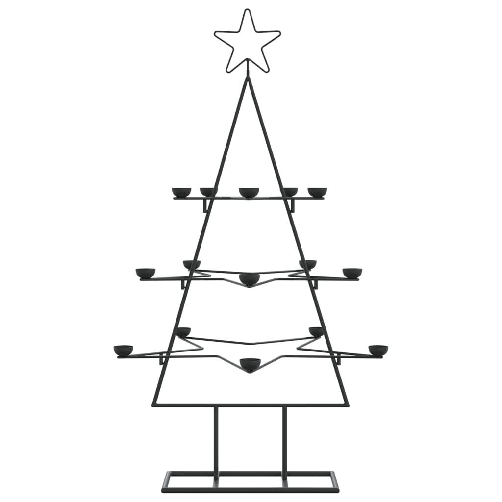 Metal Christmas Tree for Decoration Black 105 cm