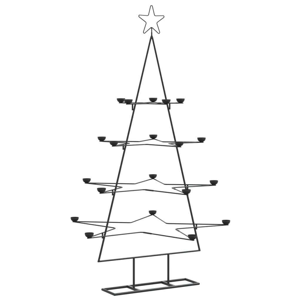 Metal Christmas Tree for Decoration Black 140 cm