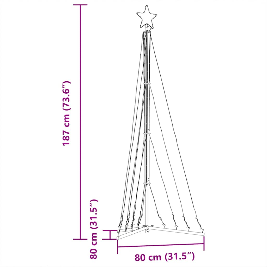 Christmas Tree Light 339 LEDs Cold White 187 cm