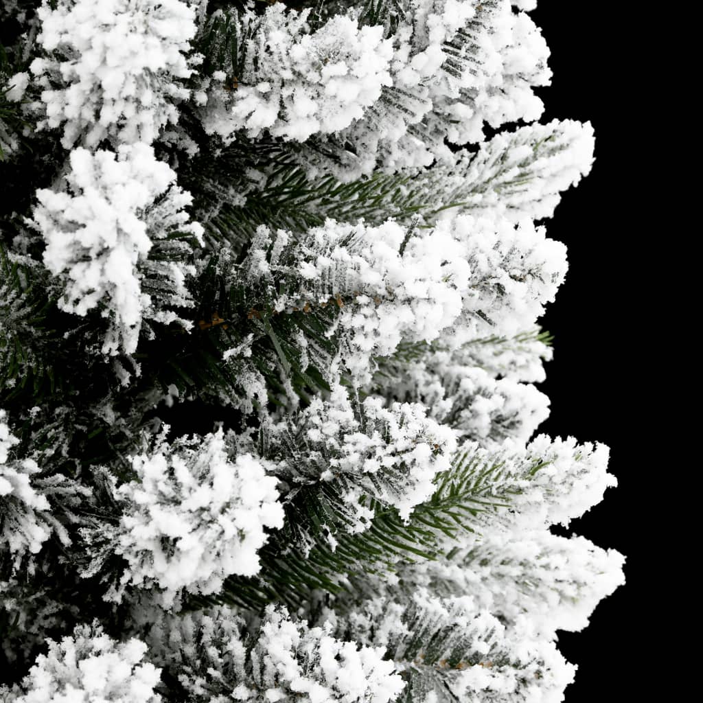 Artificial Slim Christmas Tree with Flocked Snow 210 cm PVC&PE