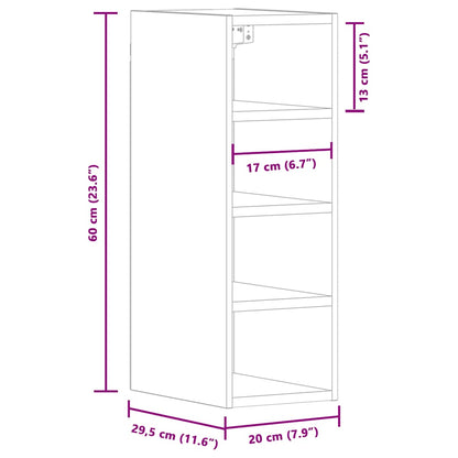 Hanging Cabinet Black 20x29.5x60 cm Engineered Wood