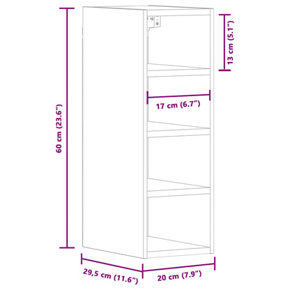 Hanging Cabinet Brown Oak 20x29.5x60 cm Engineered Wood