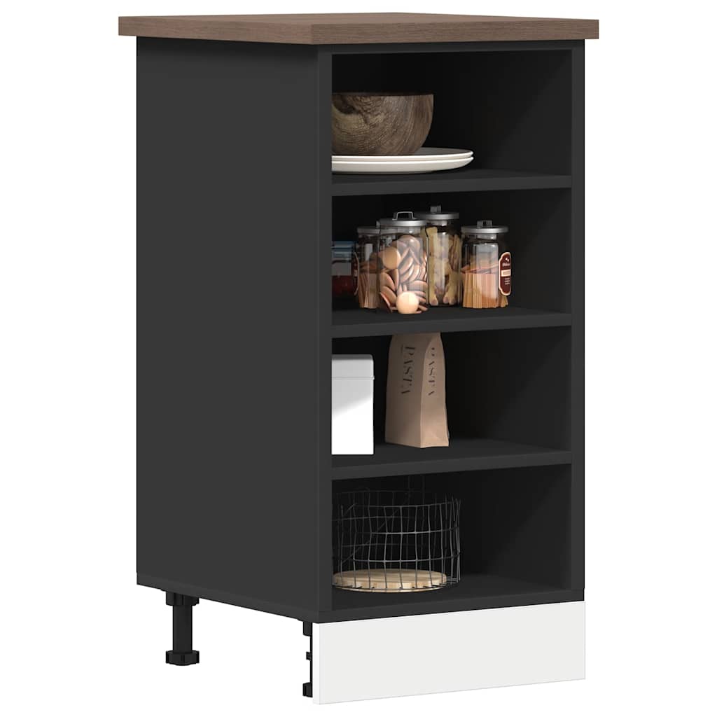 Bottom Cabinet Black 40x44.5x81.5 cm Engineered Wood