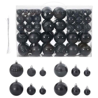 Christmas Baubles 100 pcs Black Ø3/4/6 cm