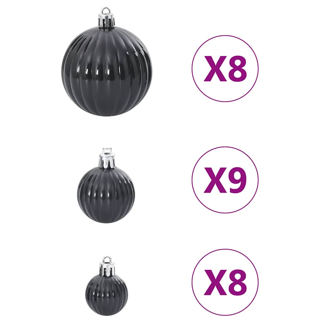 Christmas Baubles 100 pcs Black Ø3/4/6 cm