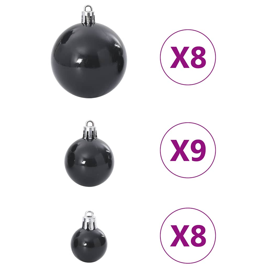 Christmas Baubles 100 pcs Black Ø3/4/6 cm