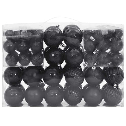 Christmas Baubles 100 pcs Black Ø3/4/6 cm