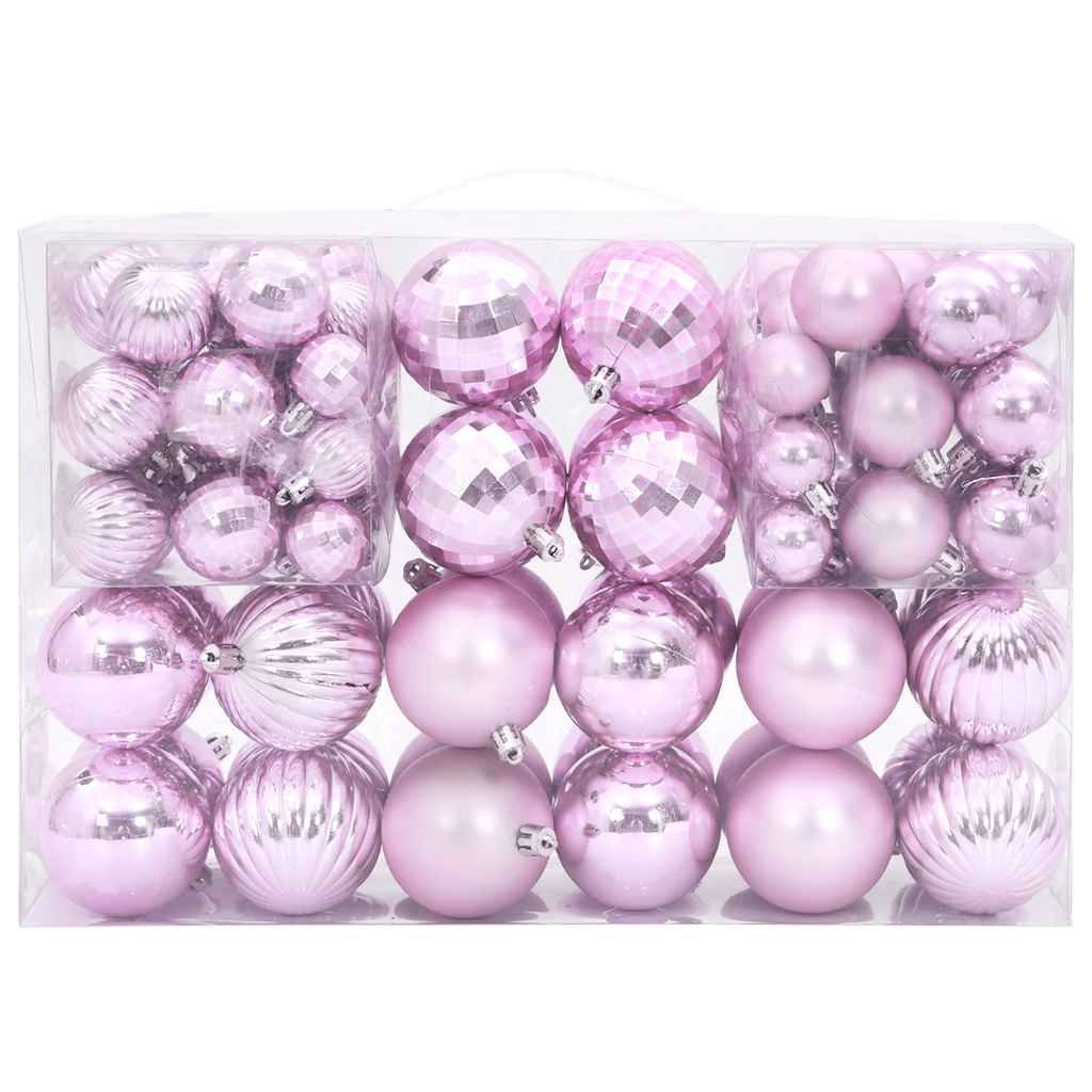 Christmas Baubles 100 pcs Pink Ø3/4/6 cm