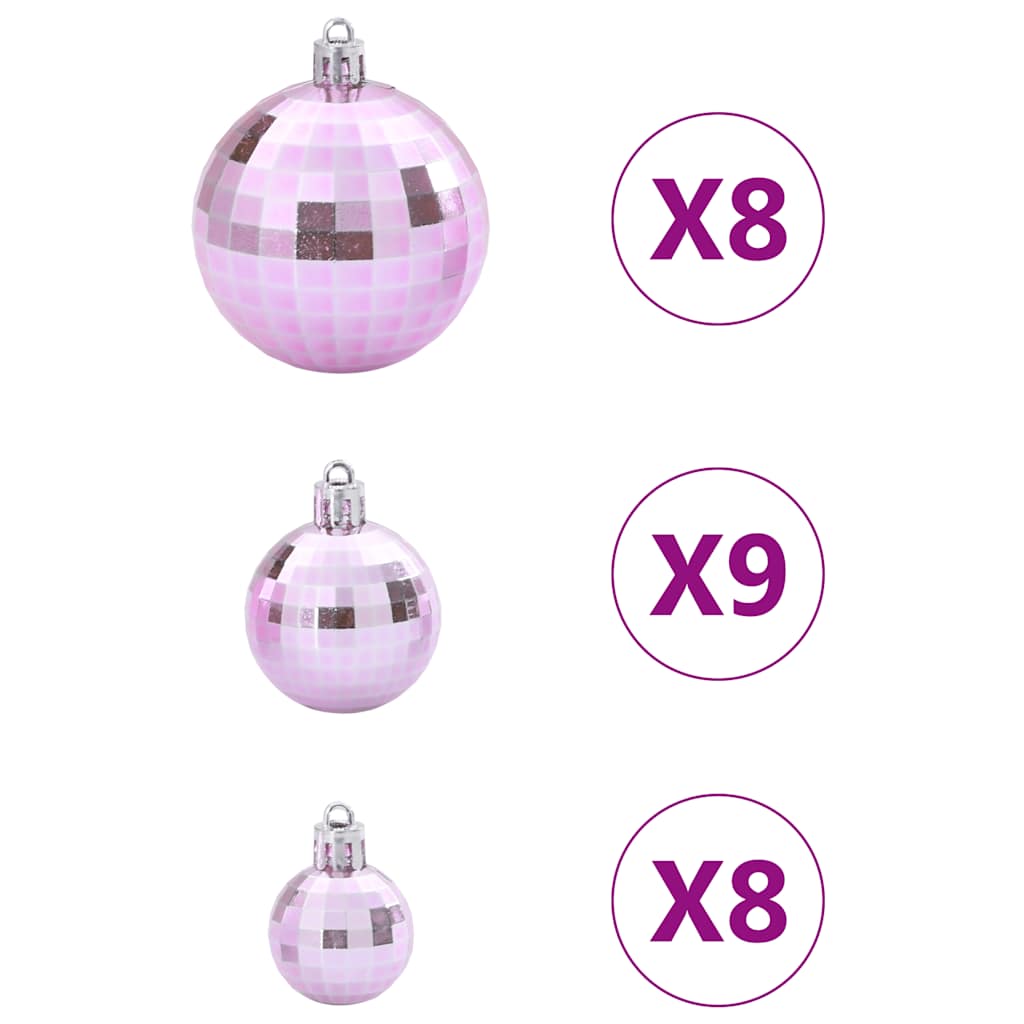 Christmas Baubles 100 pcs Pink Ø3/4/6 cm