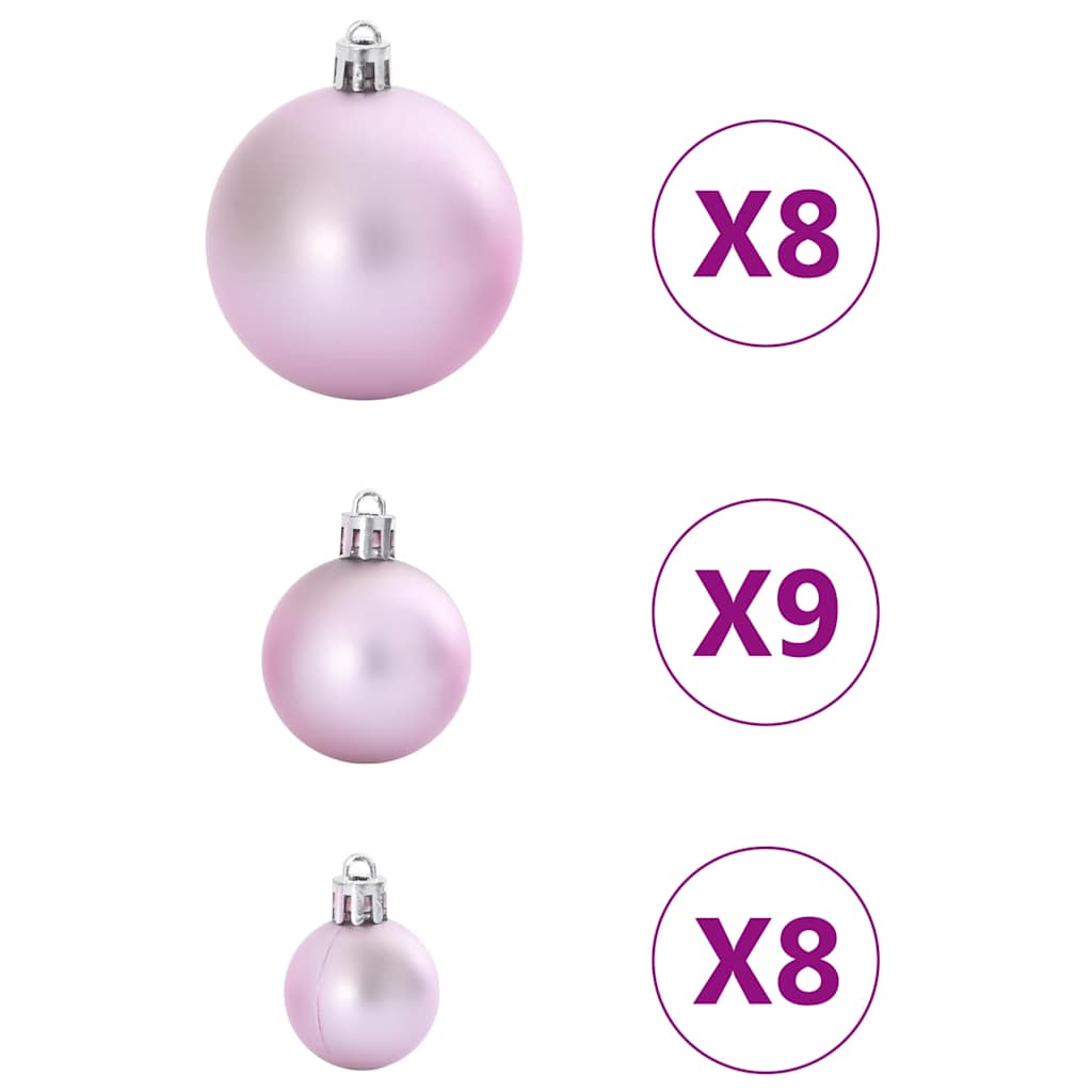 Christmas Baubles 100 pcs Pink Ø3/4/6 cm