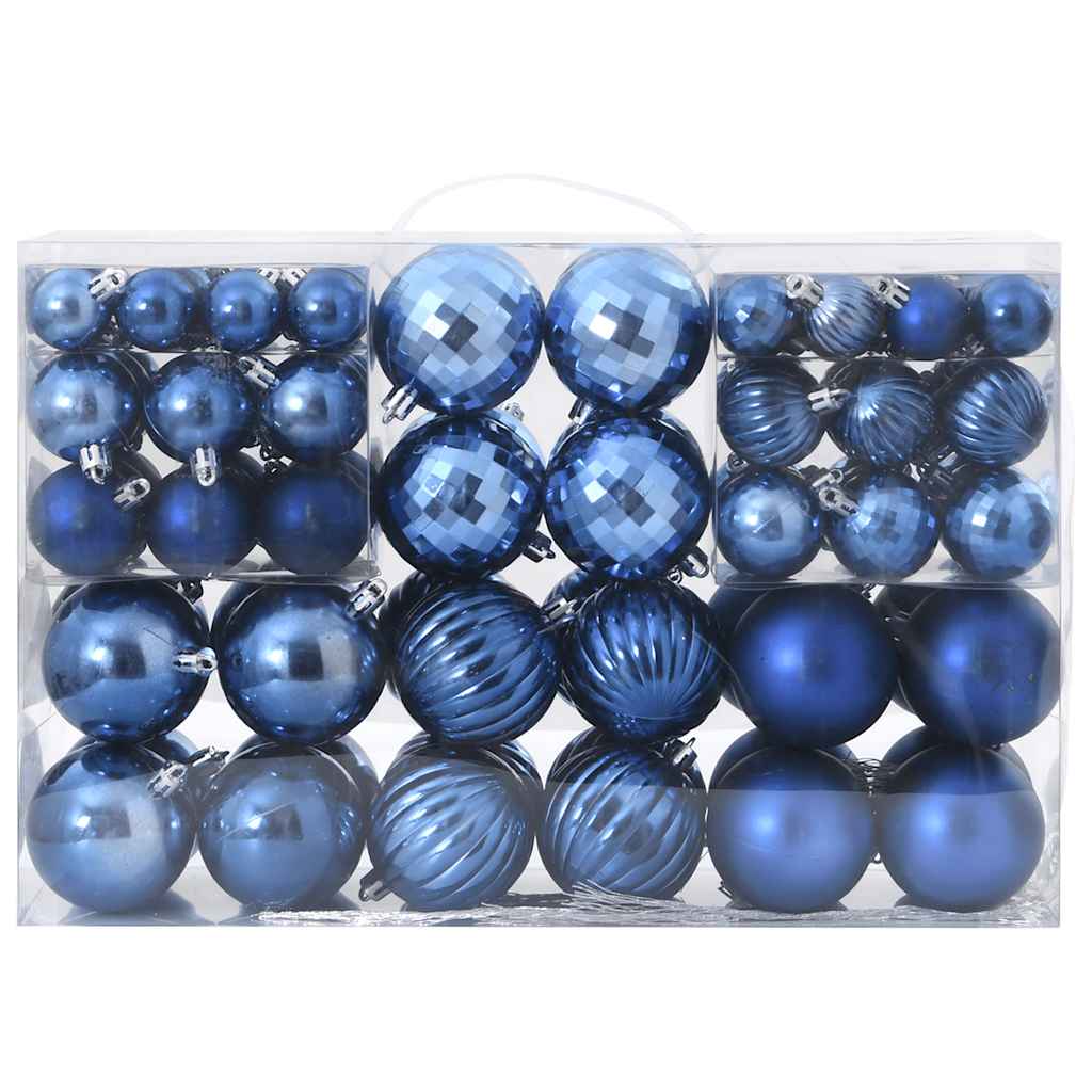 Christmas Baubles 100 pcs Blue Ø3/4/6 cm