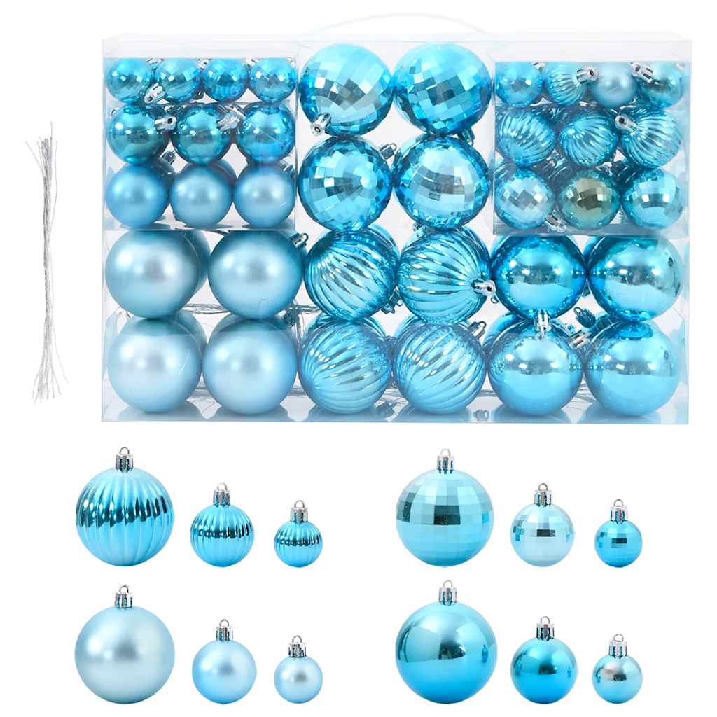 Christmas Baubles 100 pcs Turquoise Ø3/4/6 cm