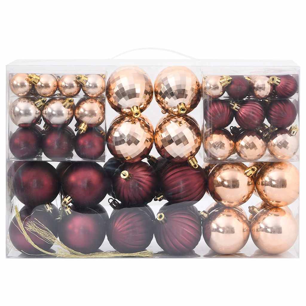 Christmas Baubles 100 pcs Champagne and Dark Brown Ø3/4/6 cm