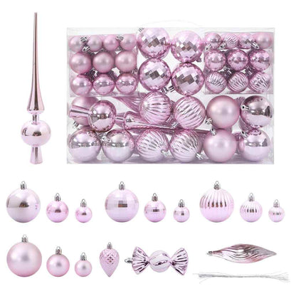 Christmas Baubles 98 pcs Pink Ø3/4/6 cm