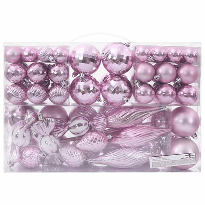 Christmas Baubles 98 pcs Pink Ø3/4/6 cm