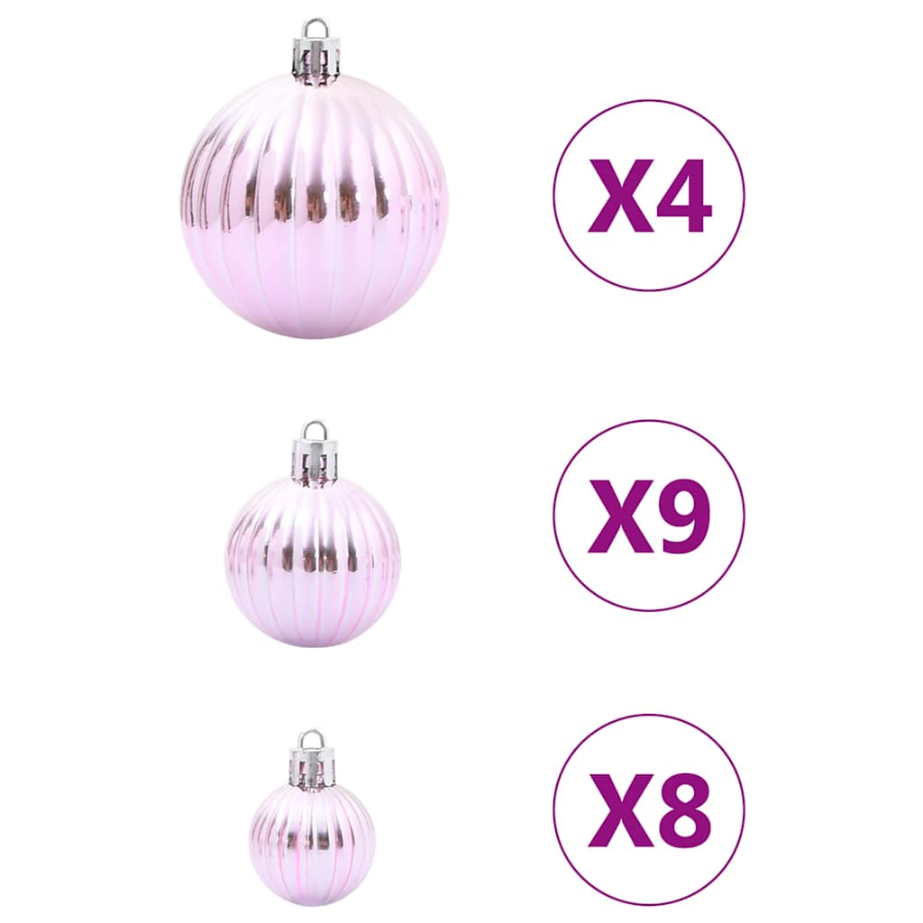 Christmas Baubles 98 pcs Pink Ø3/4/6 cm