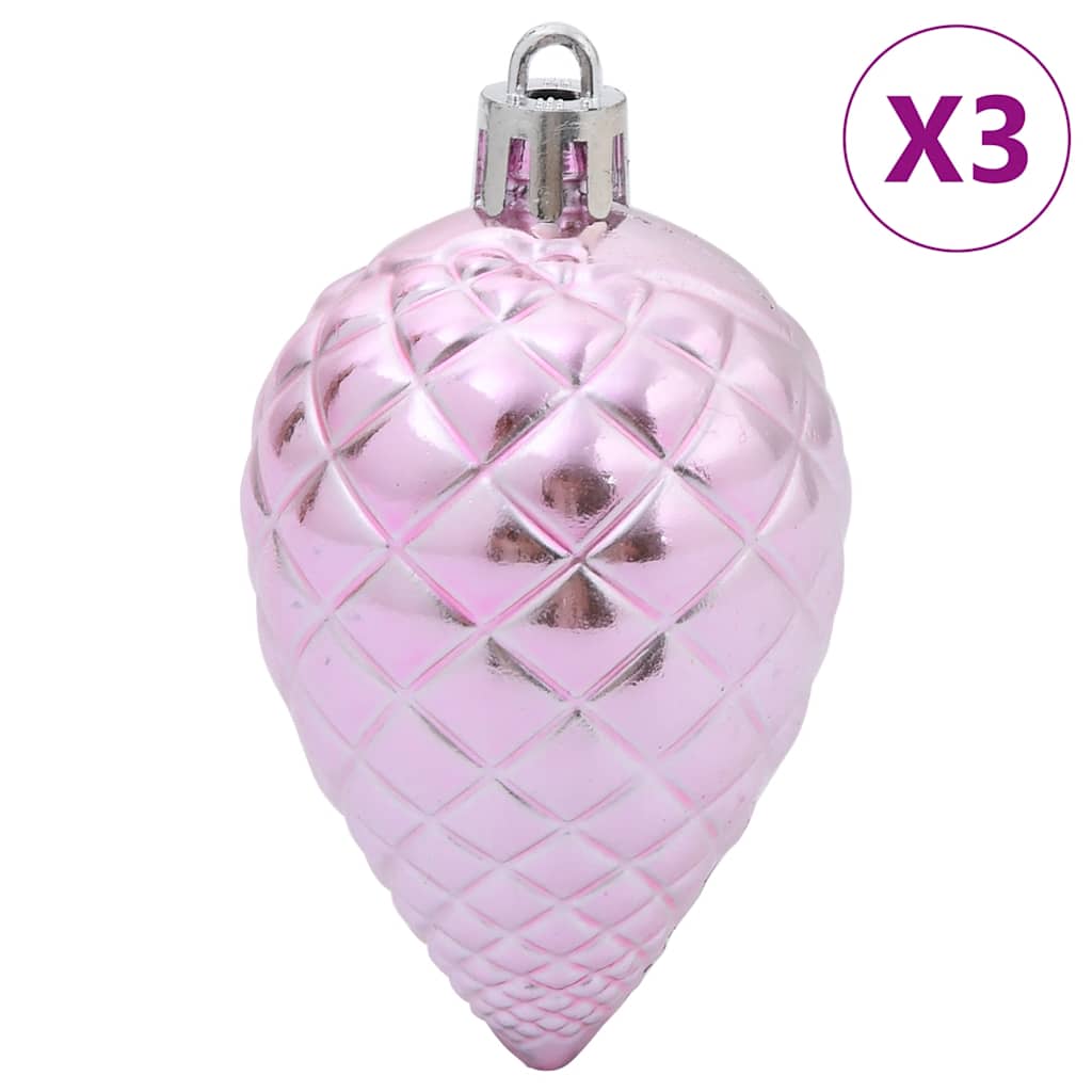 Christmas Baubles 98 pcs Pink Ø3/4/6 cm