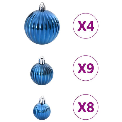 Christmas Baubles 98 pcs Blue Ø3/4/6 cm