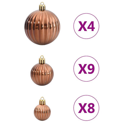 Christmas Baubles 98 pcs Brown Ø3/4/6 cm