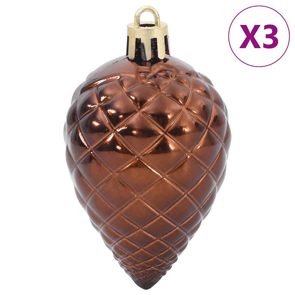 Christmas Baubles 98 pcs Brown Ø3/4/6 cm