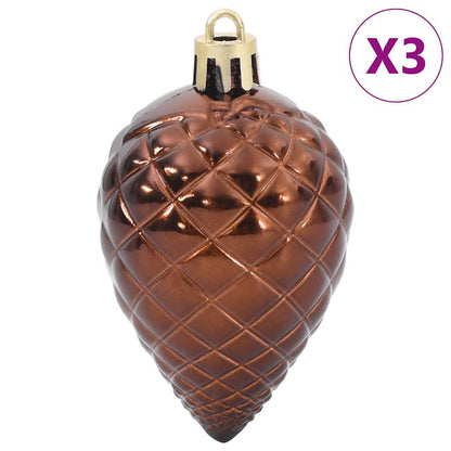 Christmas Baubles 98 pcs Brown Ø3/4/6 cm