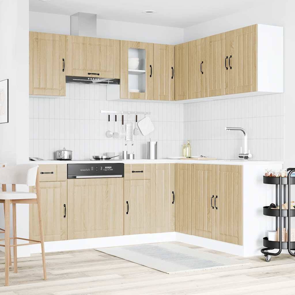 11 Piece Kitchen Cabinet Set Kalmar Sonoma Oak Engineered Wood