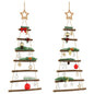 vidaXL Hanging Christmas Trees with Top Stars 2 pcs 42x90 cm Natural Branch