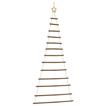 vidaXL Hanging Christmas Tree with Top Star 86x180 cm Natural Branch