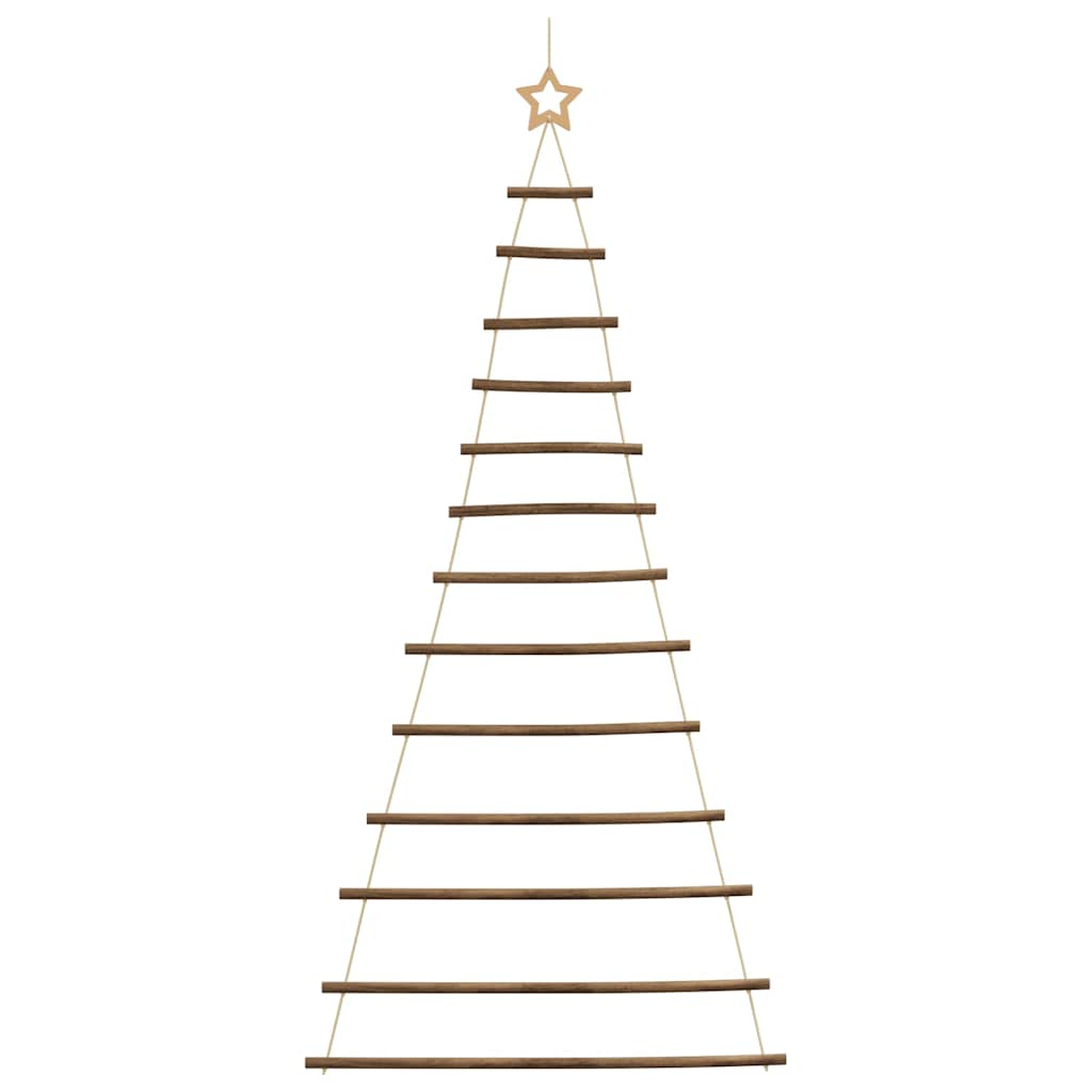 vidaXL Hanging Christmas Tree with Top Star 86x180 cm Natural Branch