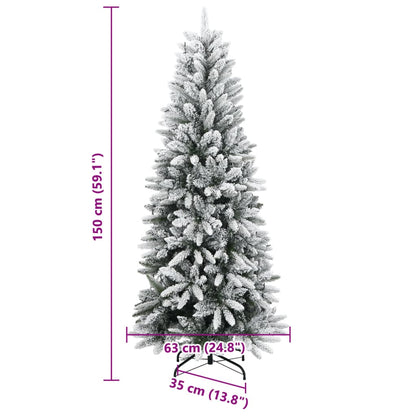 Artificial Christmas Tree 150 LEDs and Flocked Snow 150 cm