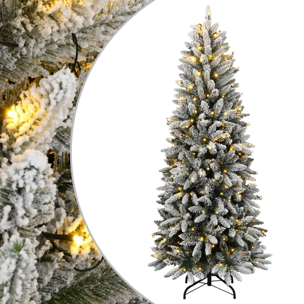 Artificial Christmas Tree 300 LEDs and Flocked Snow 210 cm