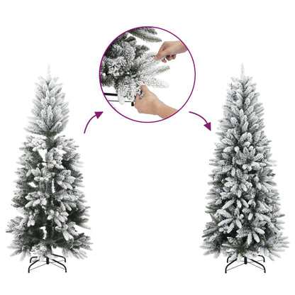 Artificial Christmas Tree 150 LEDs and Flocked Snow 120 cm