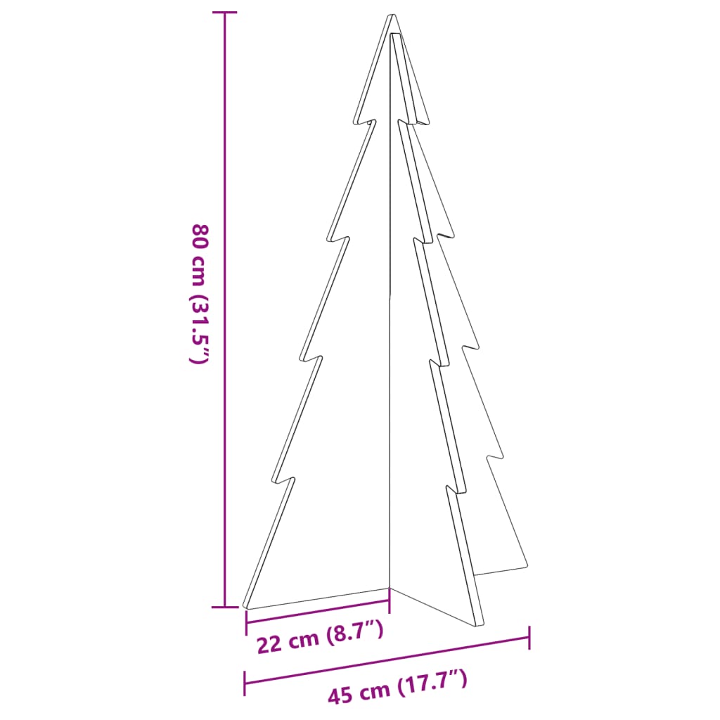 Wooden Christmas Tree for Decoration 80 cm Solid Wood Pine