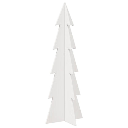 Wooden Christmas Tree for Decoration White 112 cm Solid Wood Pine