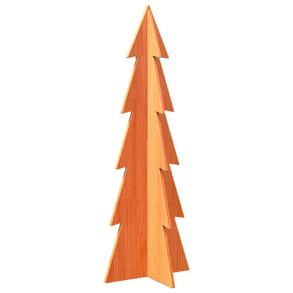 Wooden Christmas Tree for Decoration Wax Brown 112 cm Solid Wood Pine