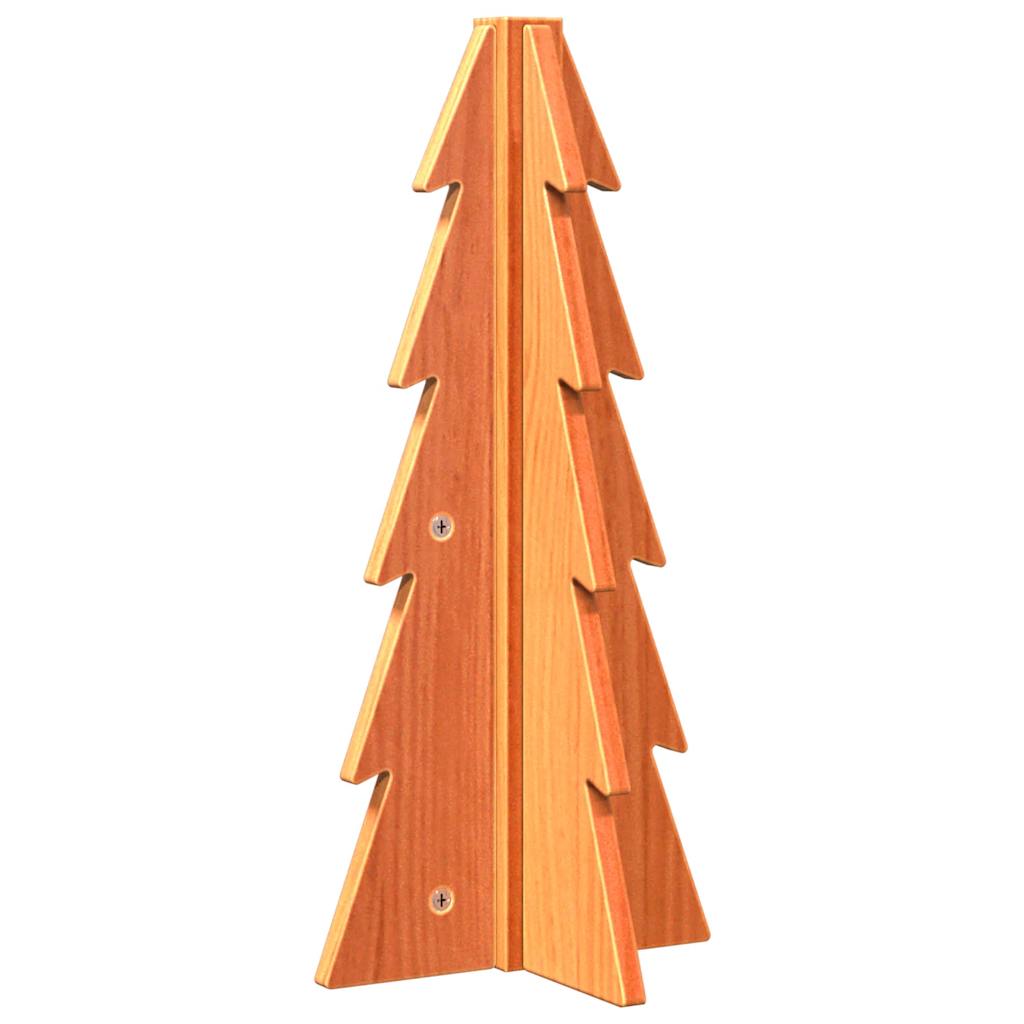 Wooden Christmas Tree for Decoration Wax Brown 49 cm Solid Wood Pine