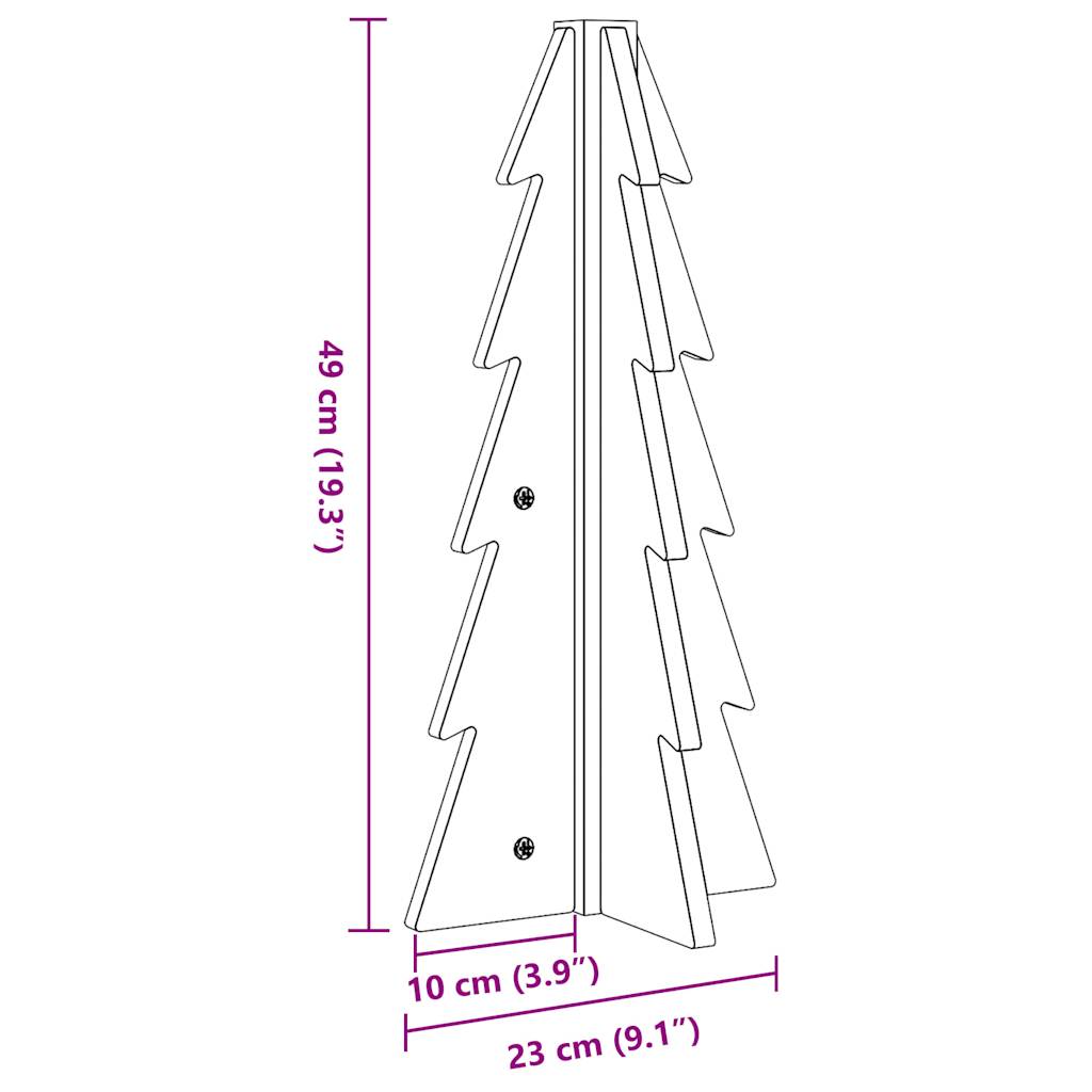 Wooden Christmas Tree for Decoration Wax Brown 49 cm Solid Wood Pine