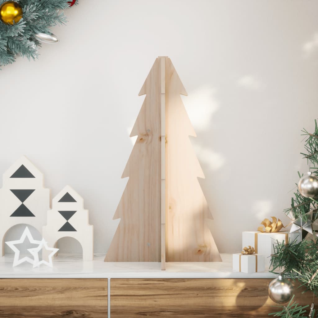 Wooden Christmas Tree for Decoration 69.5 cm Solid Wood Pine