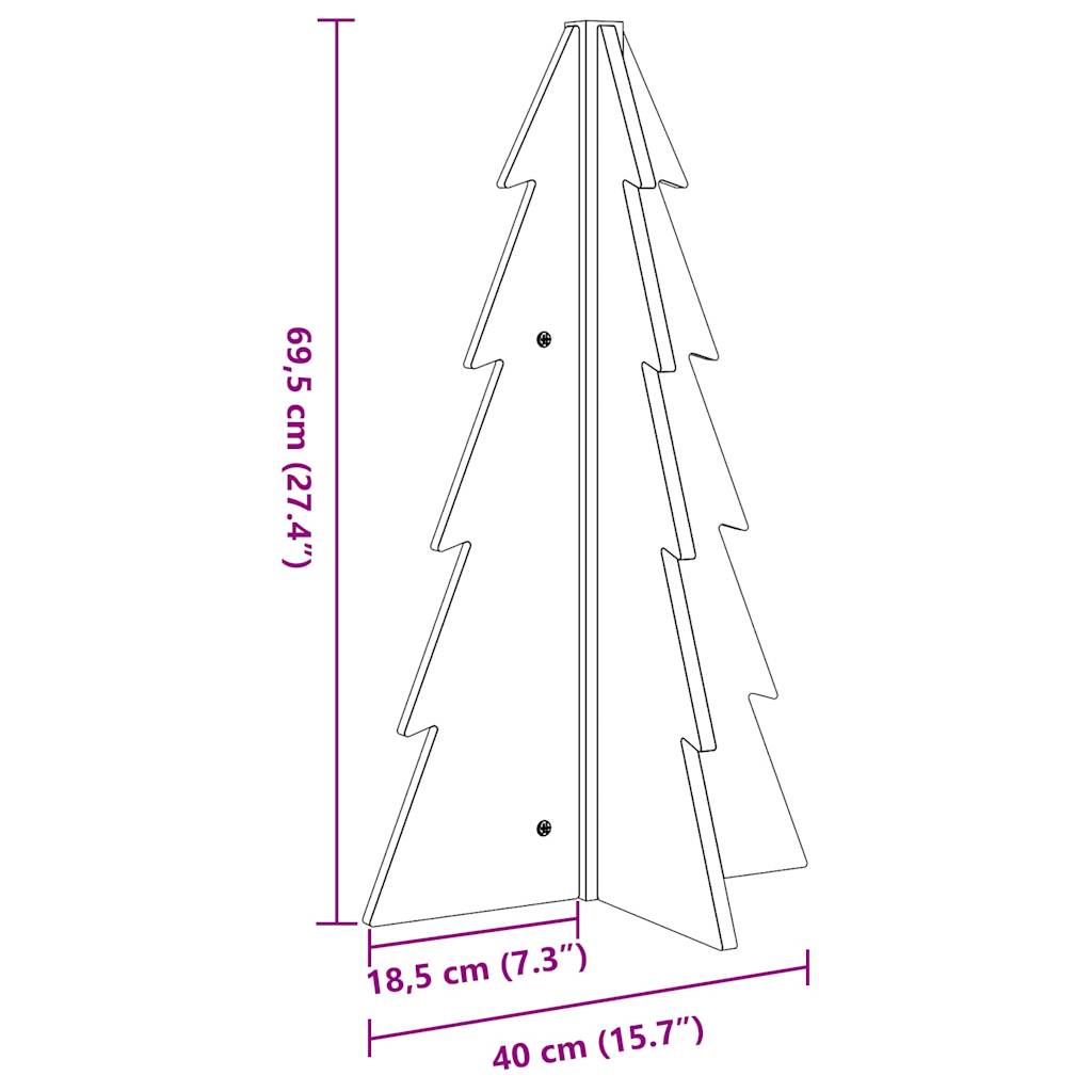 Wooden Christmas Tree for Decoration White 69.5 cm Solid Wood Pine