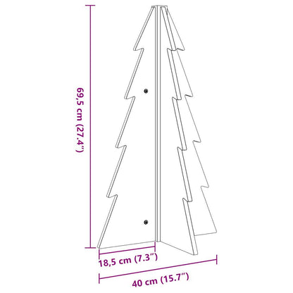 Wooden Christmas Tree for Decoration Wax Brown 69.5 cm Solid Wood Pine