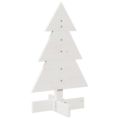 Wooden Christmas Tree for Decoration White 60 cm Solid Wood Pine