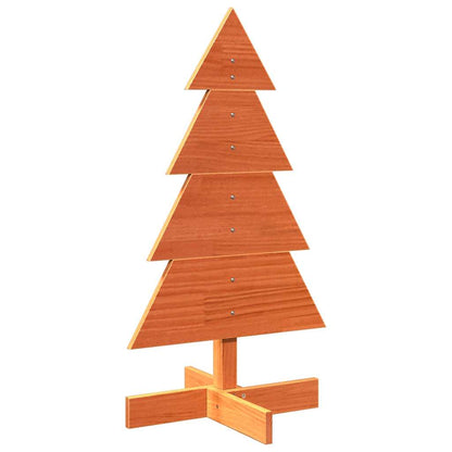 Wooden Christmas Tree for Decoration Wax Brown 80 cm Solid Wood Pine