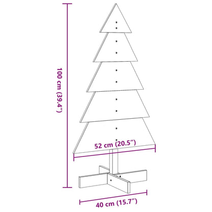 Wooden Christmas Tree for Decoration 100 cm Solid Wood Pine