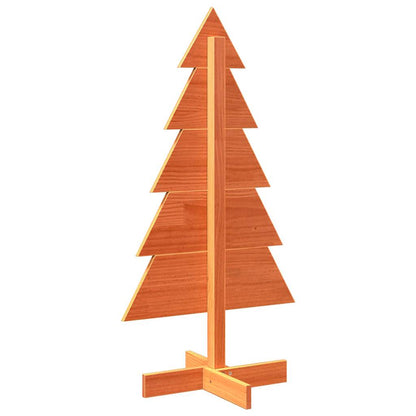 Wooden Christmas Tree for Decoration Wax Brown 100 cm Solid Wood Pine