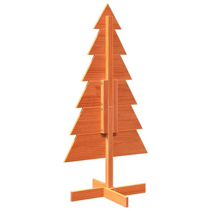 Wooden Christmas Tree for Decoration Wax Brown 120 cm Solid Wood Pine